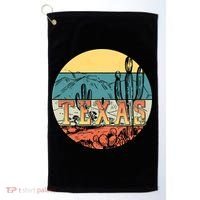 Retro Texas Desert Emblem Golf Towel thumb 0