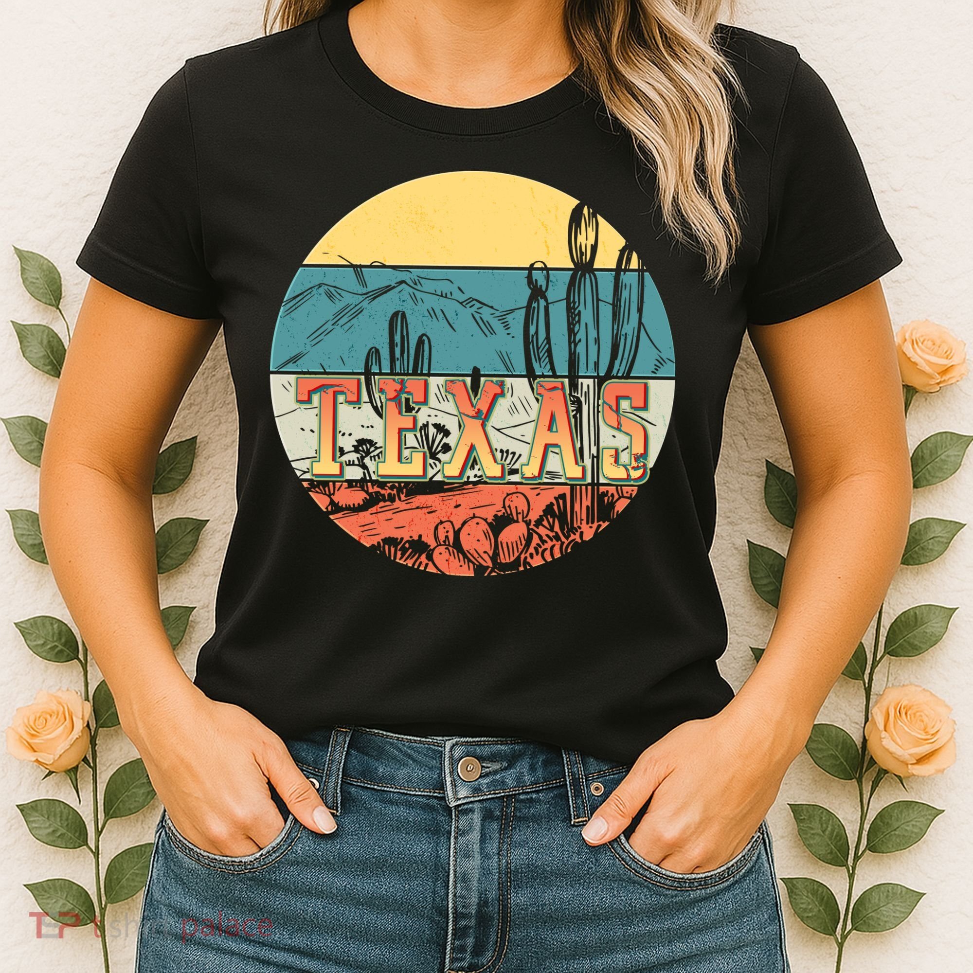 Retro Texas Desert Emblem Women's T-Shirt