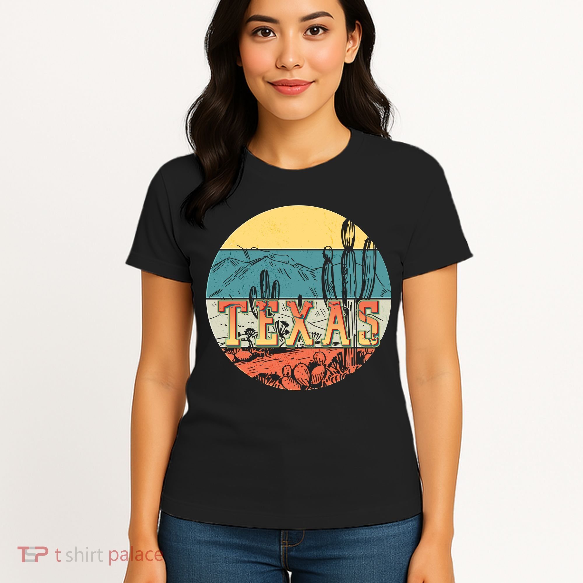 Retro Texas Desert Emblem Women's T-Shirt