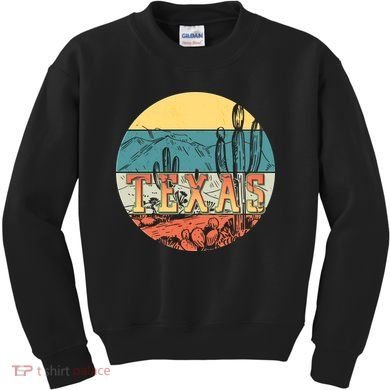 Retro Texas Desert Emblem Kids Sweatshirt