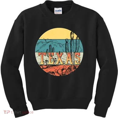 Retro Texas Desert Emblem Kids Sweatshirt