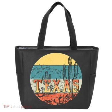 Retro Texas Desert Emblem Tote Bag