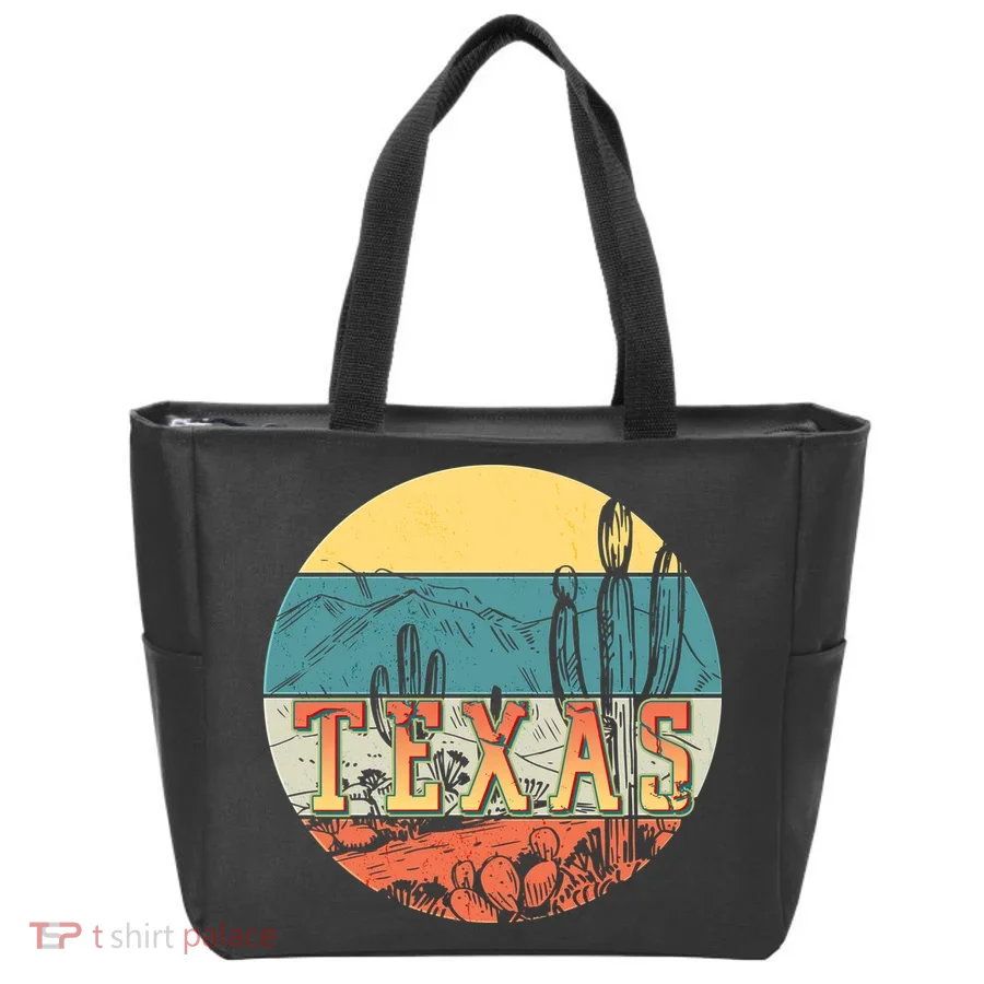 Retro Texas Desert Emblem Tote Bag