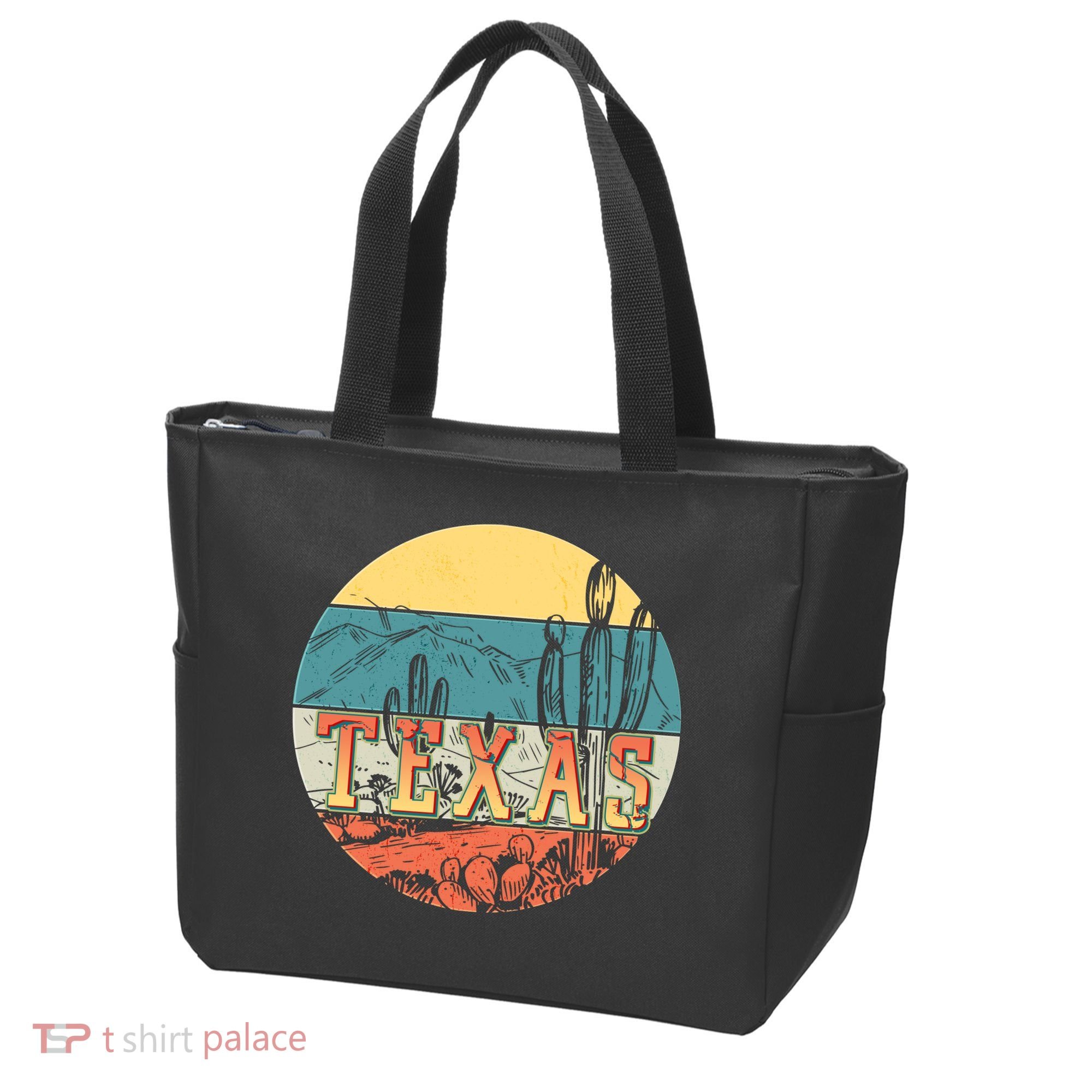 Retro Texas Desert Emblem Tote Bag