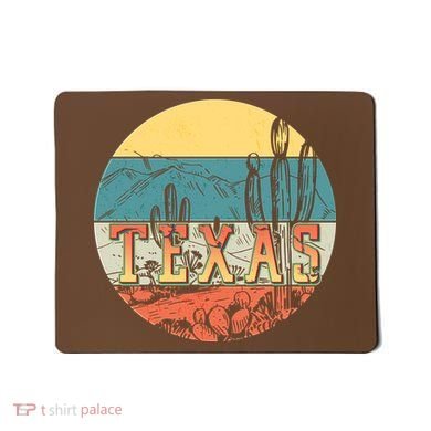 Retro Texas Desert Emblem Mousepad