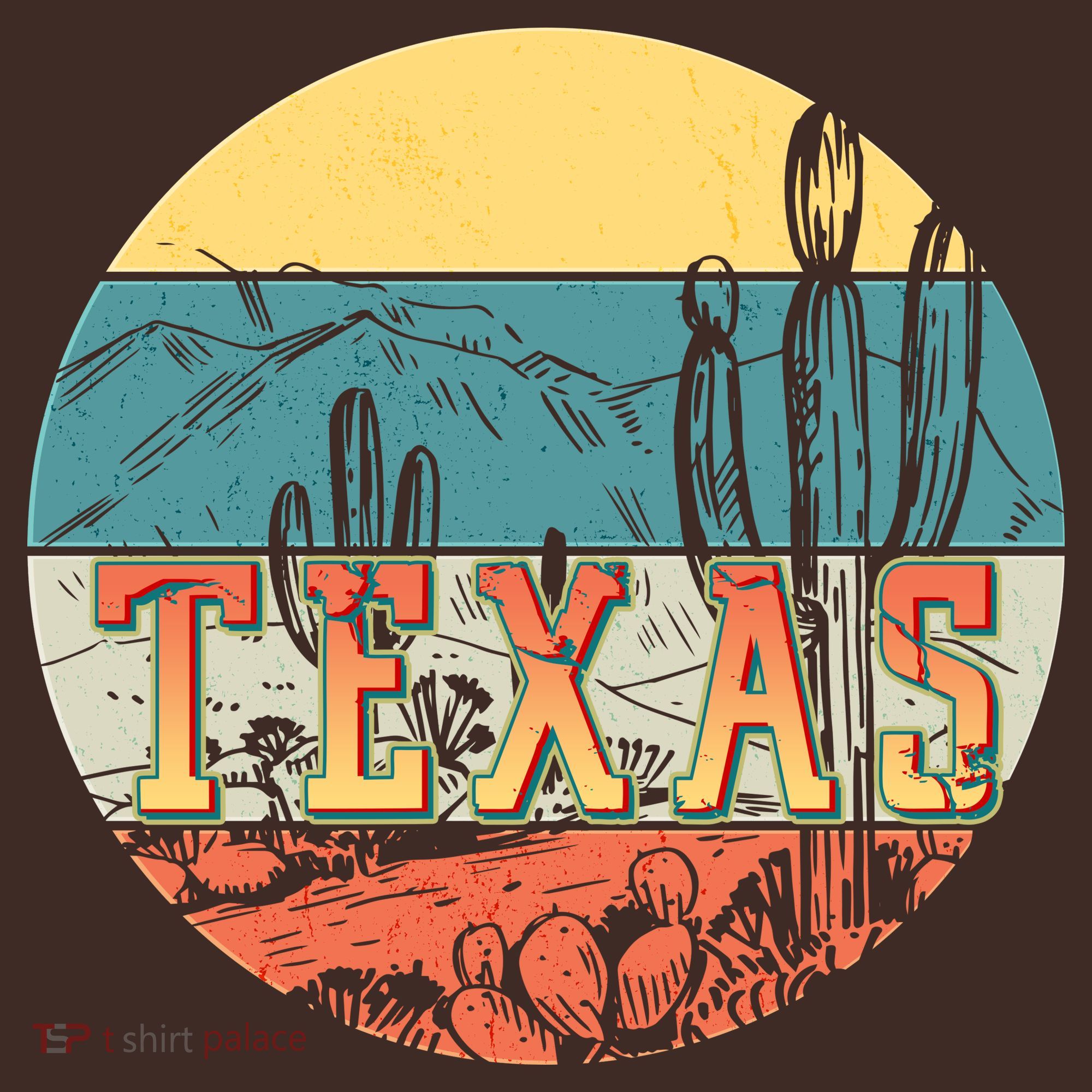 Retro Texas Desert Emblem Mousepad