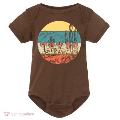 Retro Texas Desert Emblem Baby Bodysuit