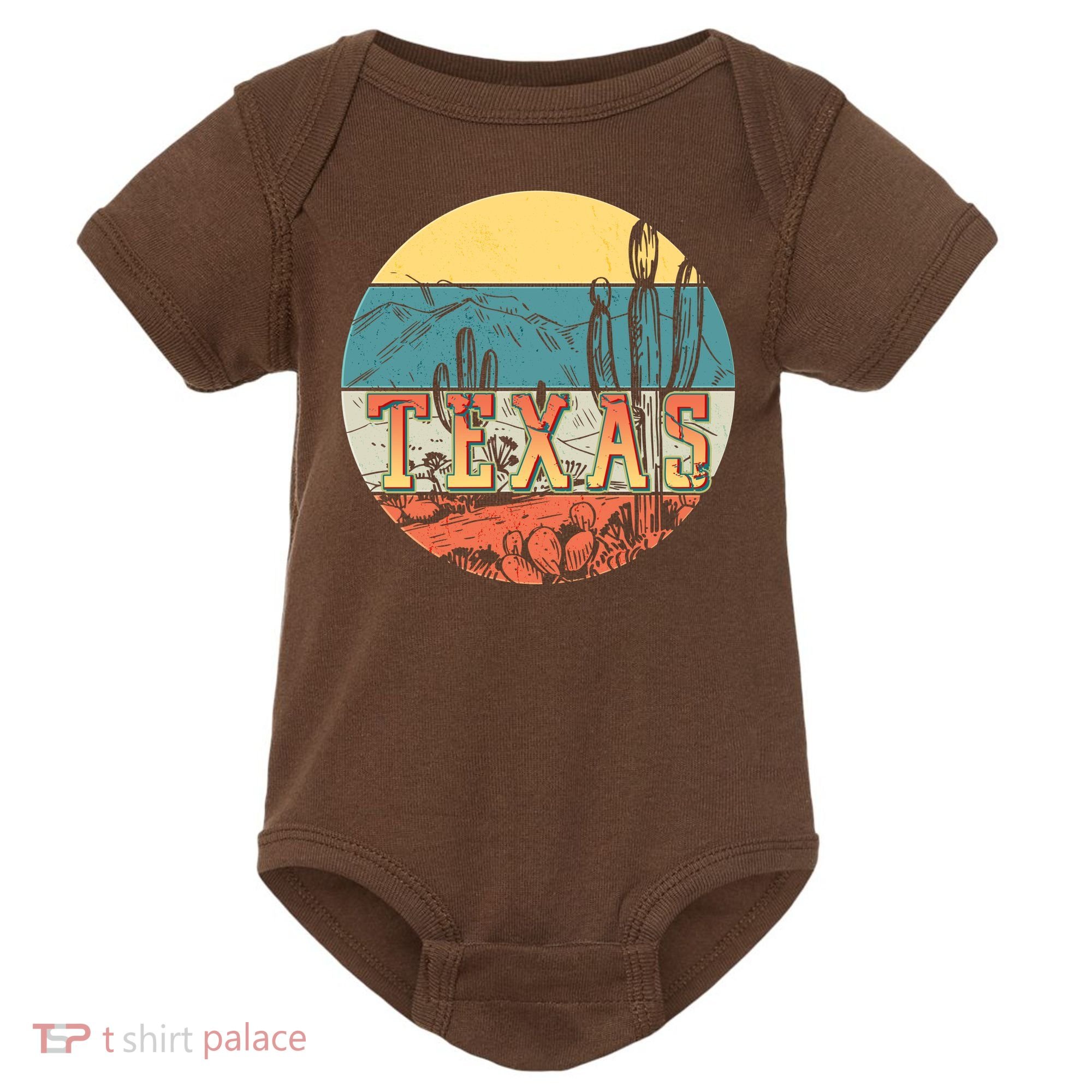 Retro Texas Desert Emblem Baby Bodysuit