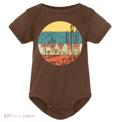 Retro Texas Desert Emblem Baby Bodysuit