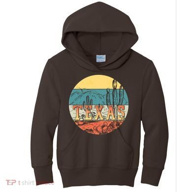 Retro Texas Desert Emblem Kids Hoodie
