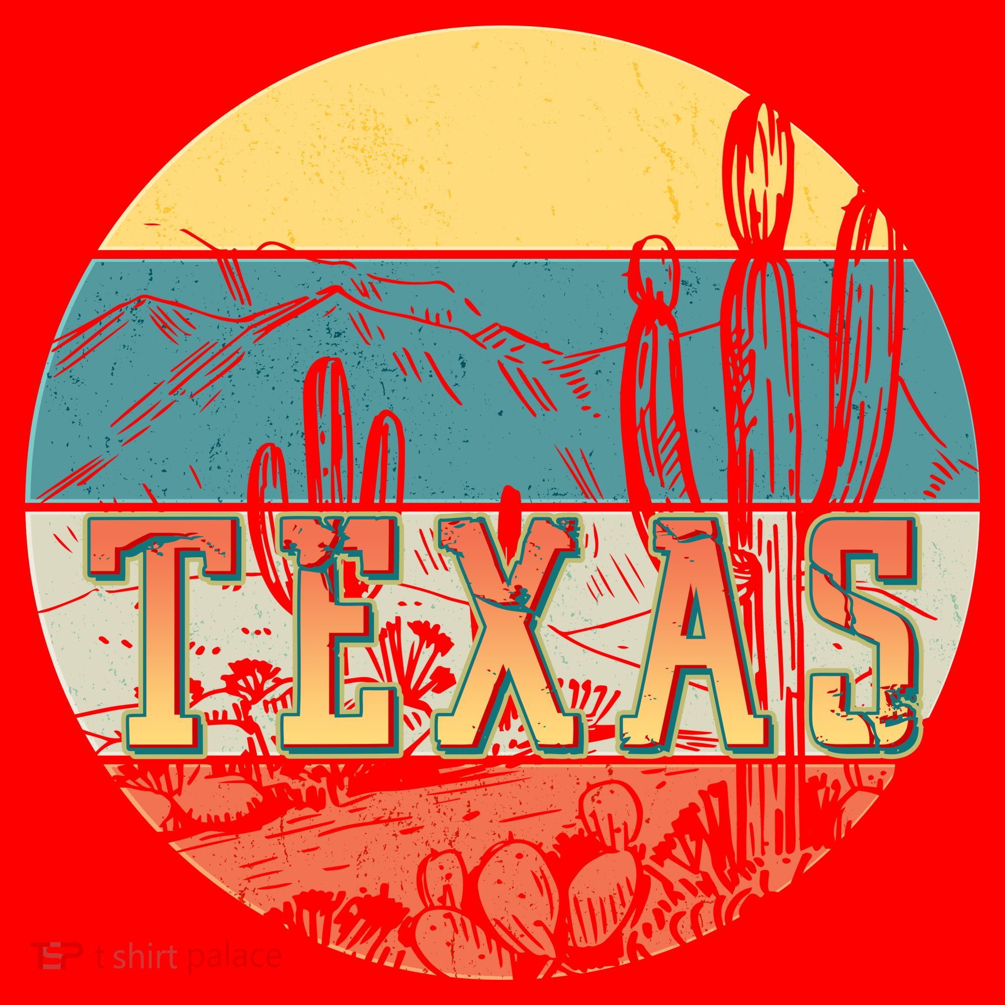 Retro Texas Desert Emblem Santa Hat