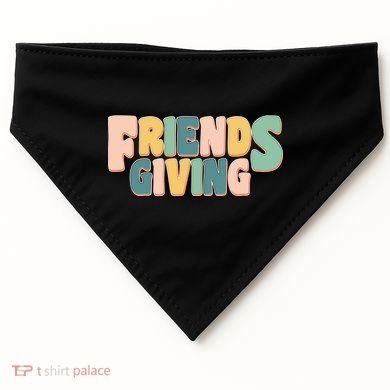 Retro Thanksgiving Friendsgiving USA-Made Doggie Bandana