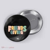 Retro Thanksgiving Friendsgiving Button thumb 0