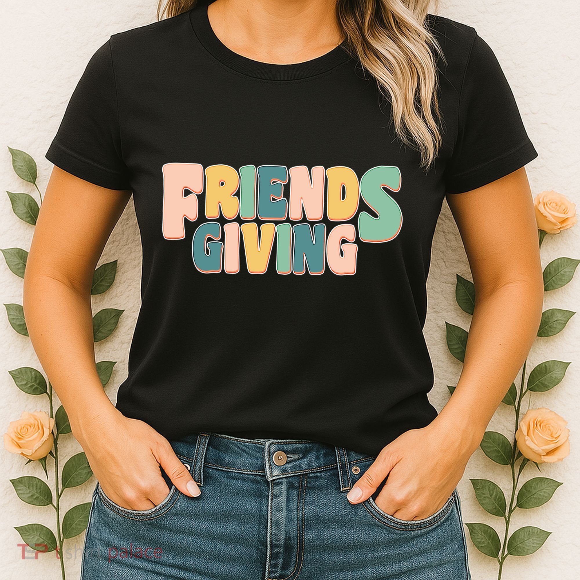 Retro Thanksgiving Friendsgiving Women's T-Shirt