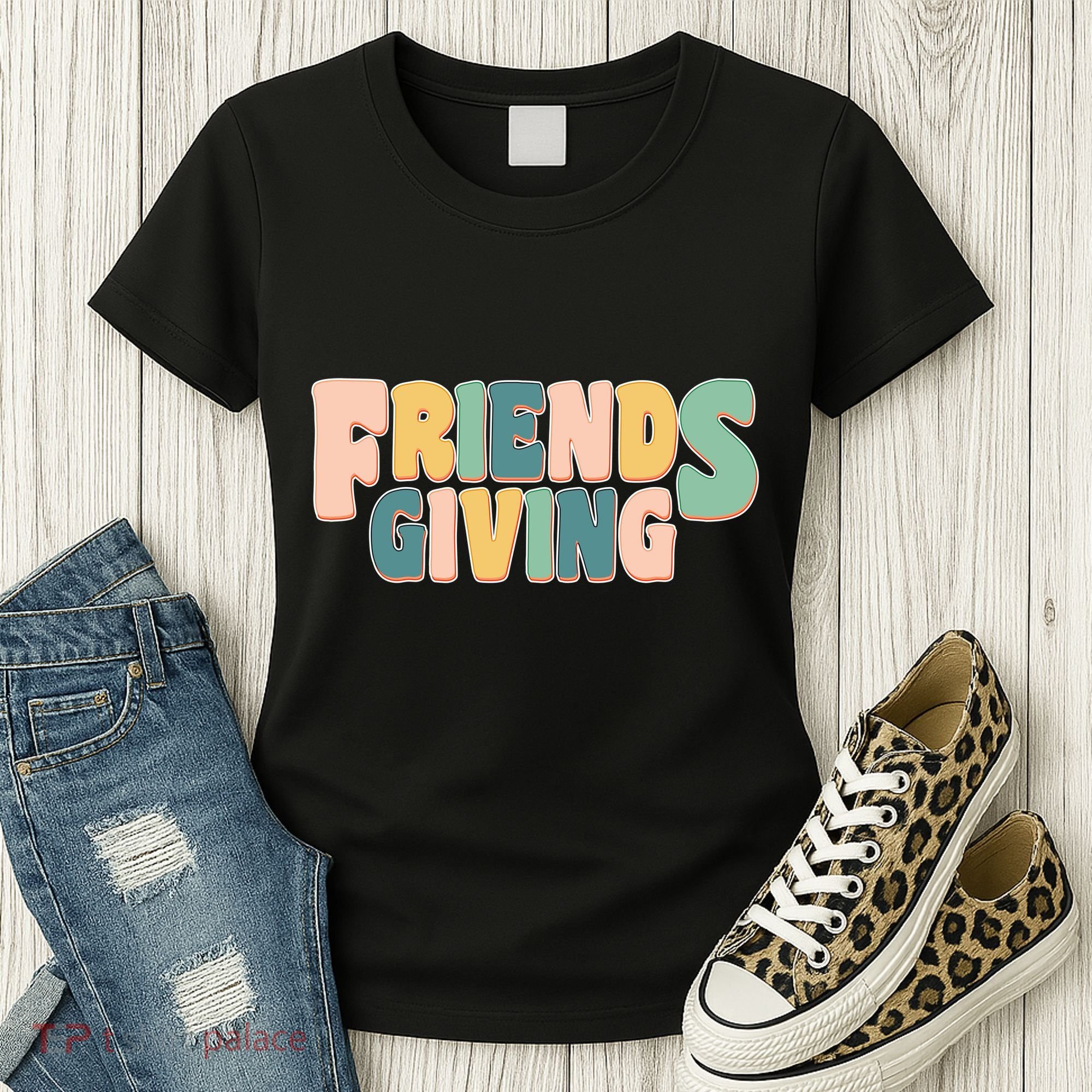 Retro Thanksgiving Friendsgiving Women's T-Shirt