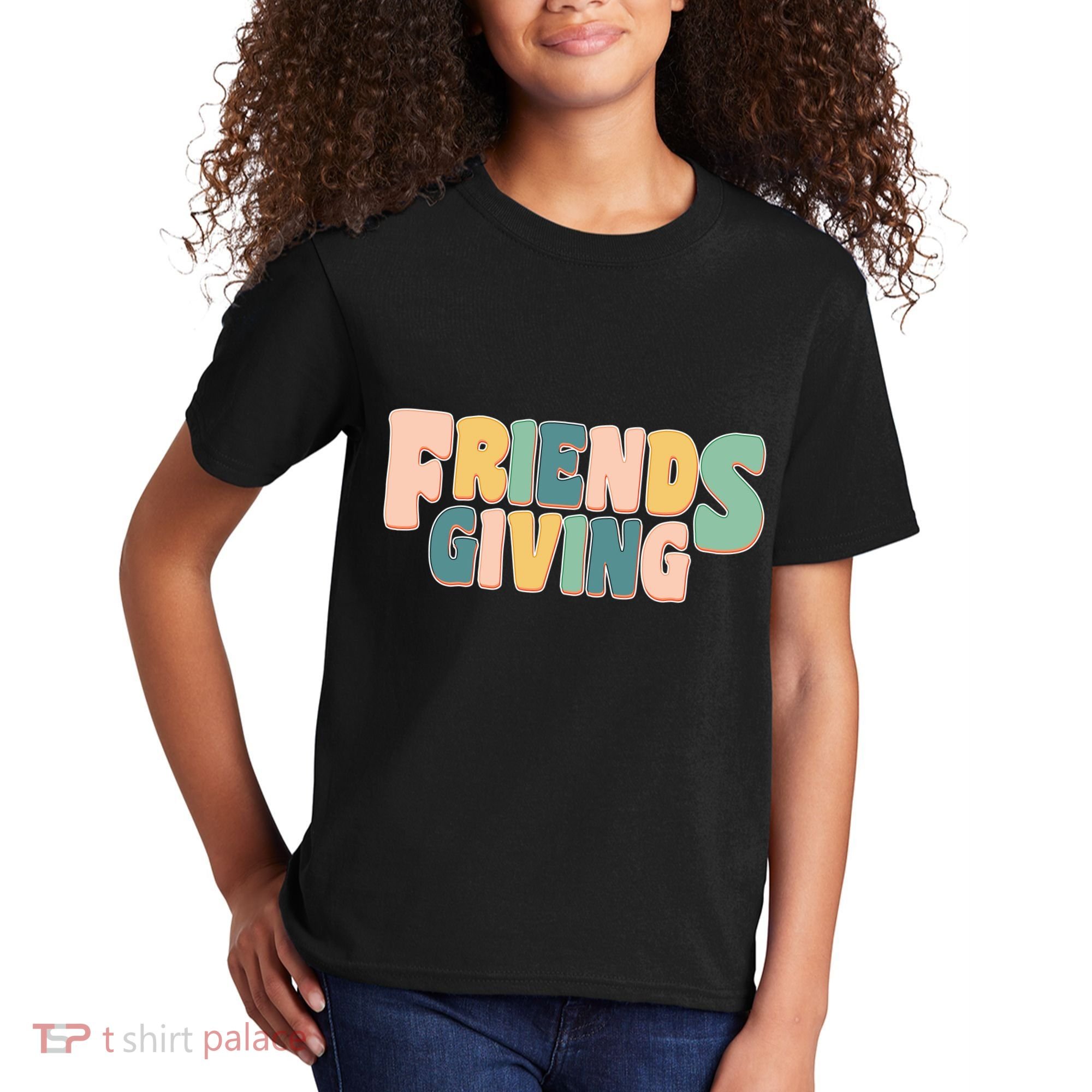 Retro Thanksgiving Friendsgiving Kids T-Shirt