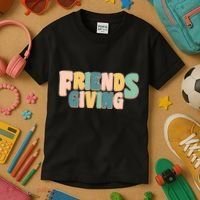 Retro Thanksgiving Friendsgiving Kids T-Shirt thumb 3
