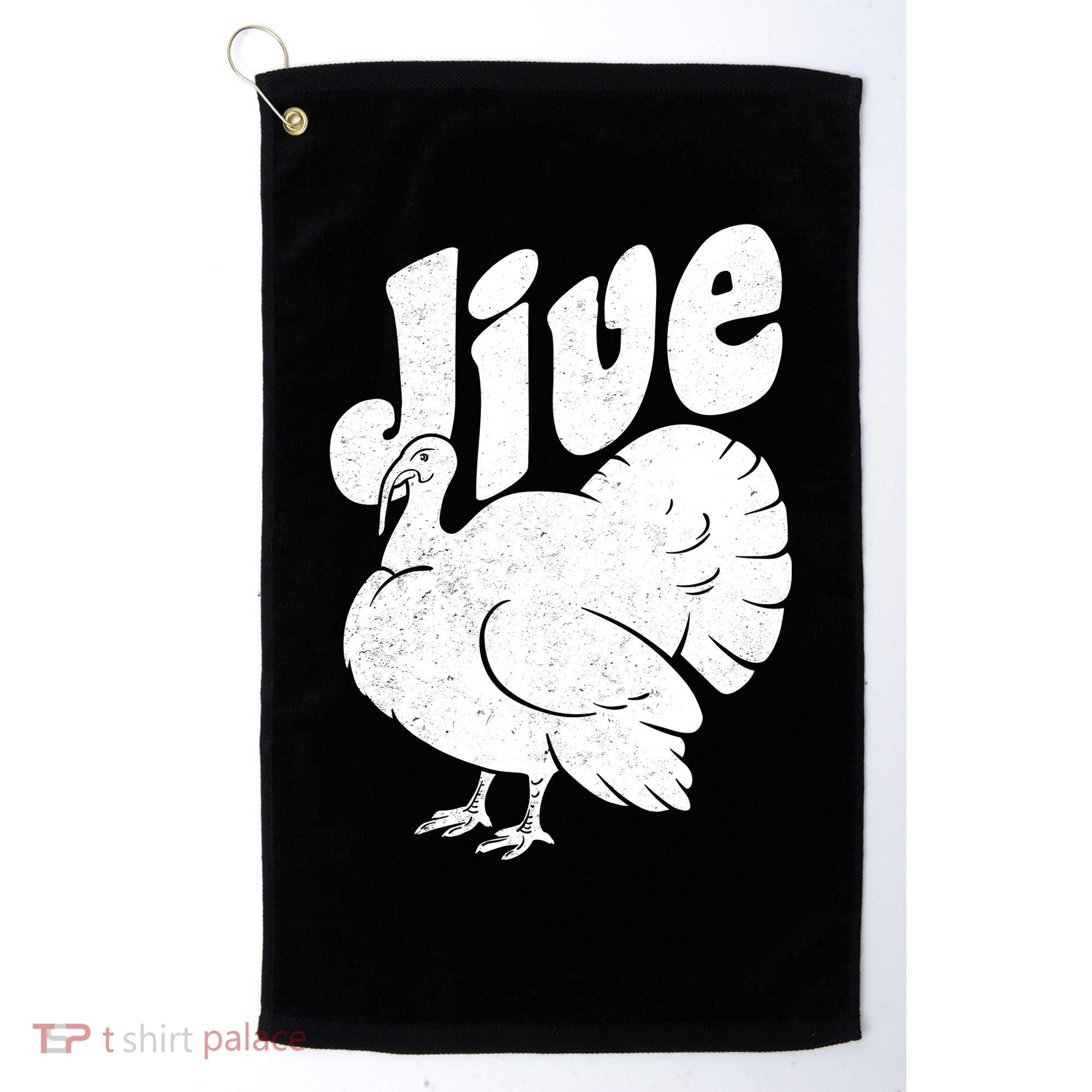 Retro Thanksgiving Jive Turkey Golf Towel
