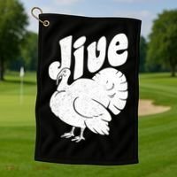 Retro Thanksgiving Jive Turkey Golf Towel thumb 1