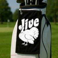 Retro Thanksgiving Jive Turkey Golf Towel thumb 2