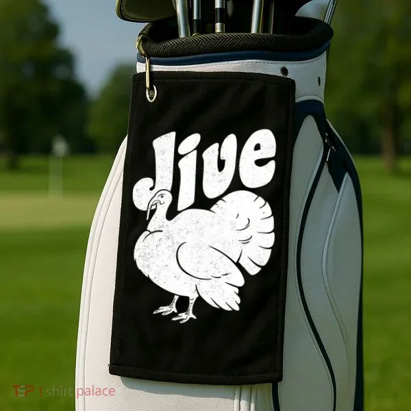 Retro Thanksgiving Jive Turkey Golf Towel