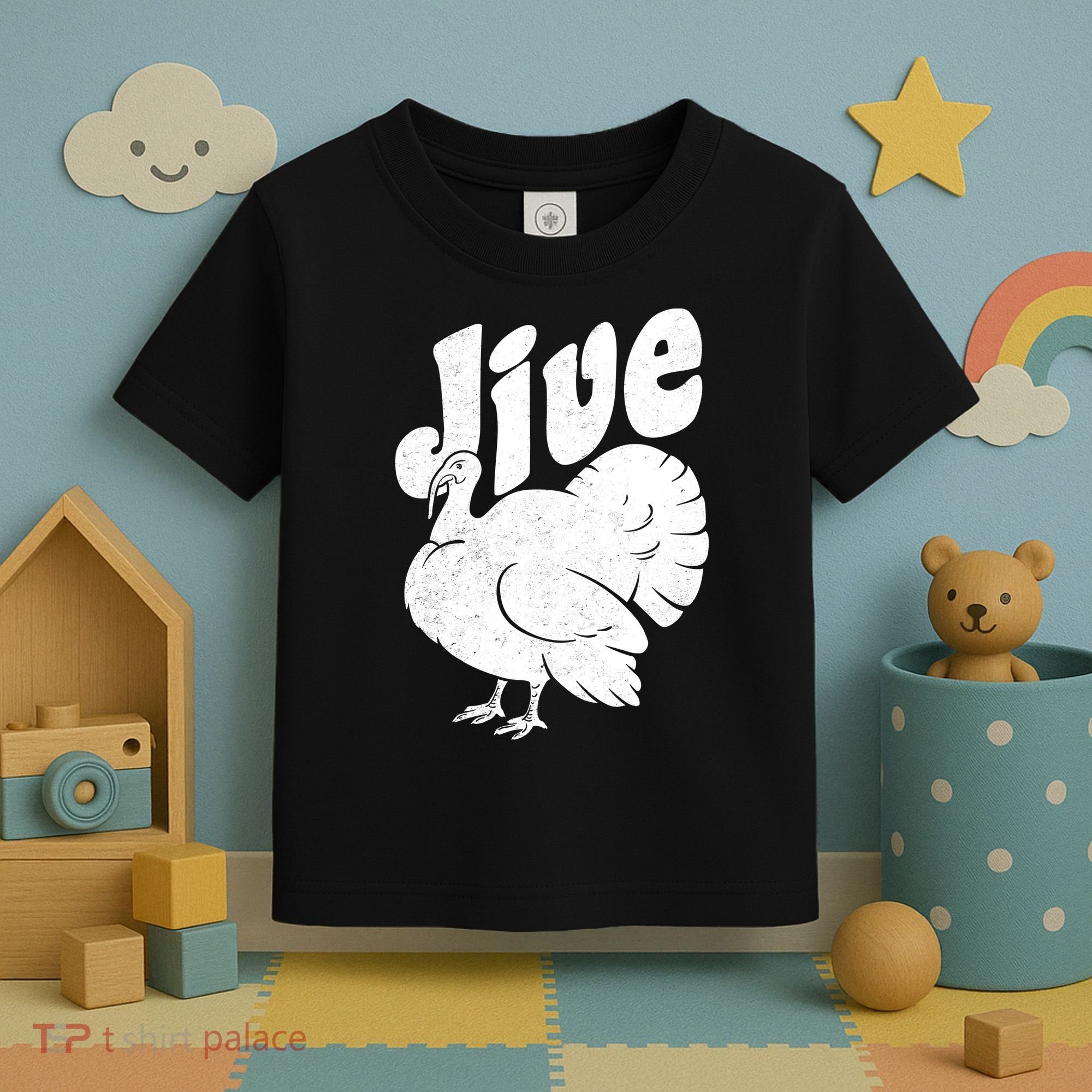 Retro Thanksgiving Jive Turkey Toddler T-Shirt