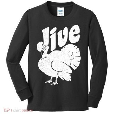 Retro Thanksgiving Jive Turkey Kids Long Sleeve Shirt