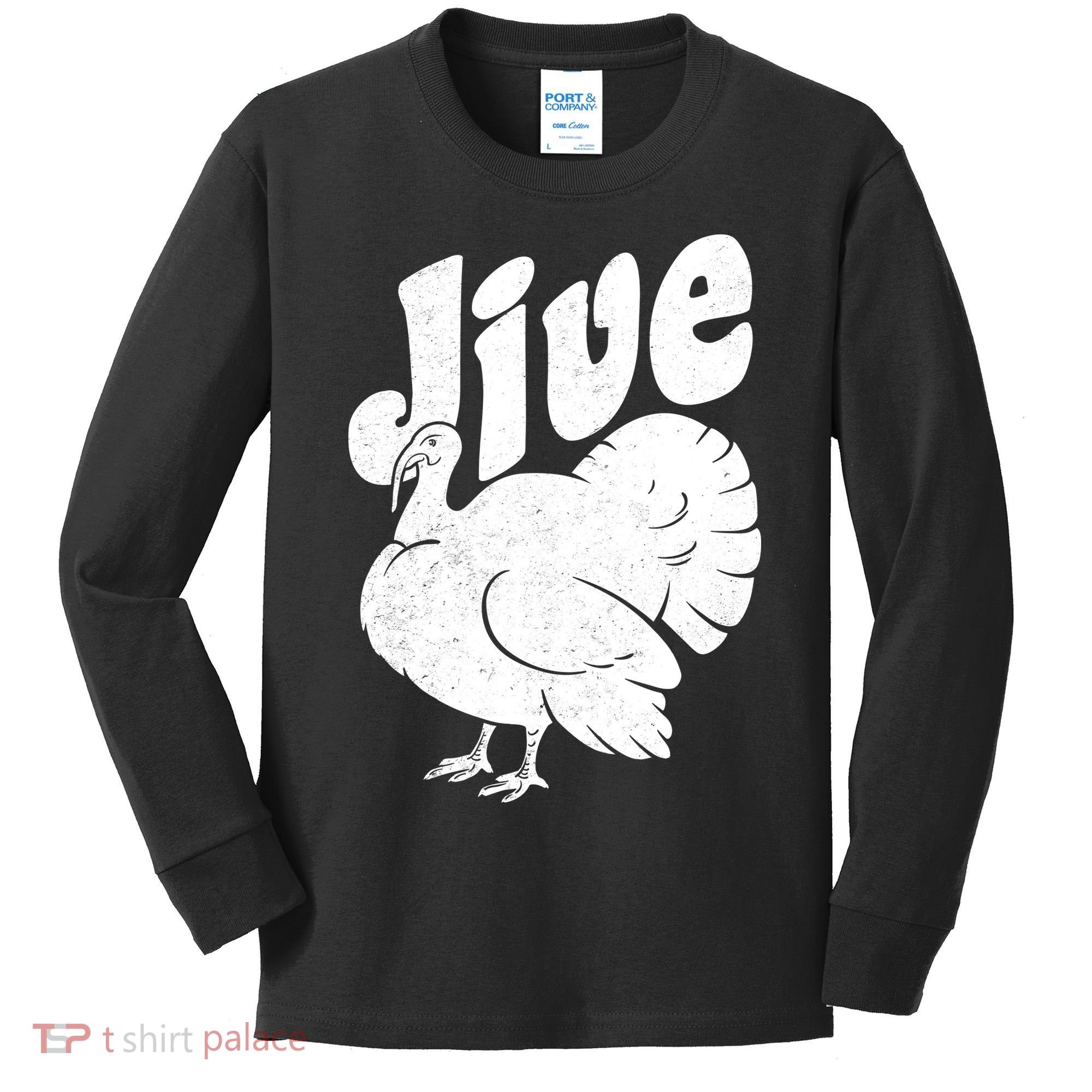 Retro Thanksgiving Jive Turkey Kids Long Sleeve Shirt
