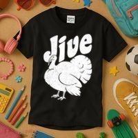 Retro Thanksgiving Jive Turkey Kids T-Shirt thumb 3