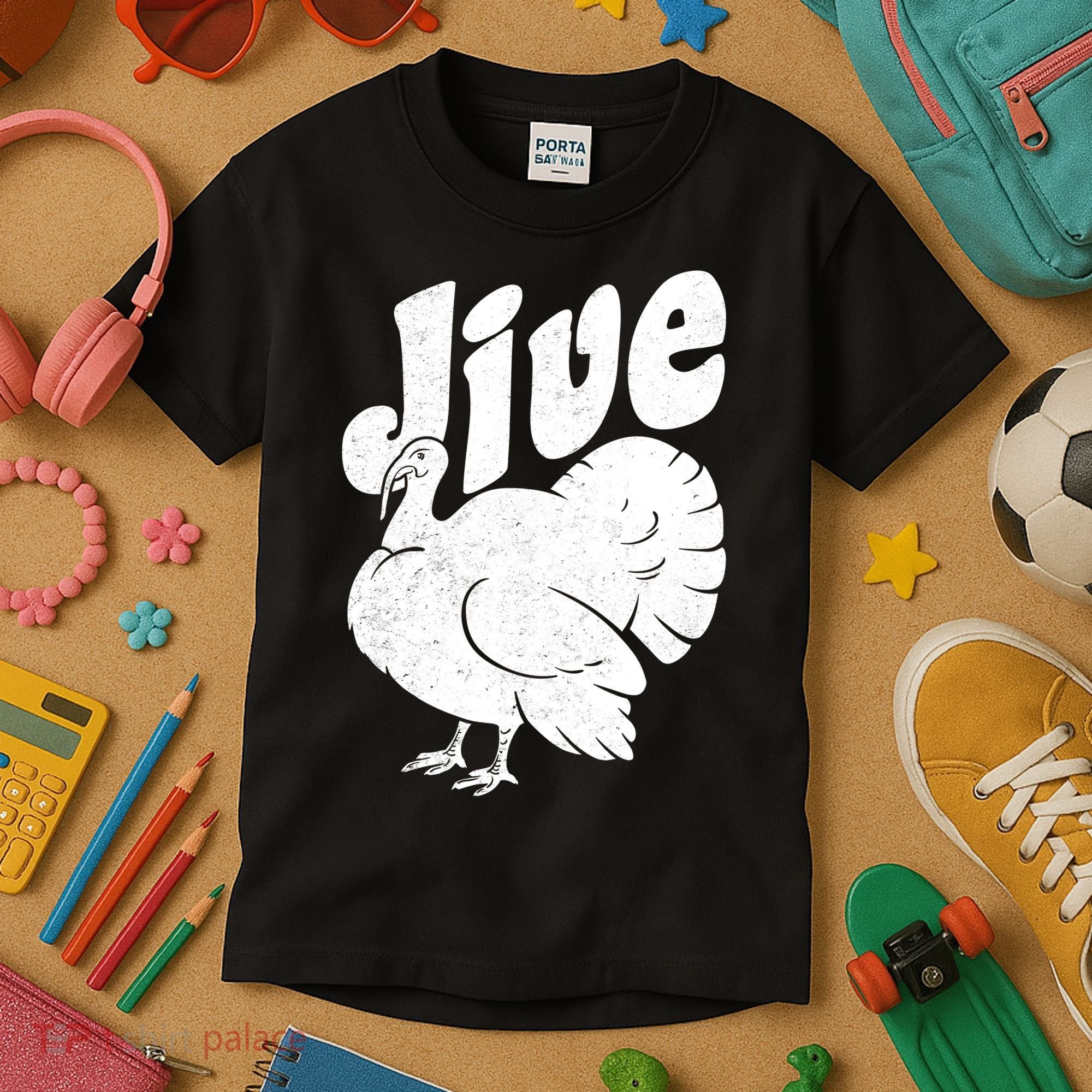 Retro Thanksgiving Jive Turkey Kids T-Shirt