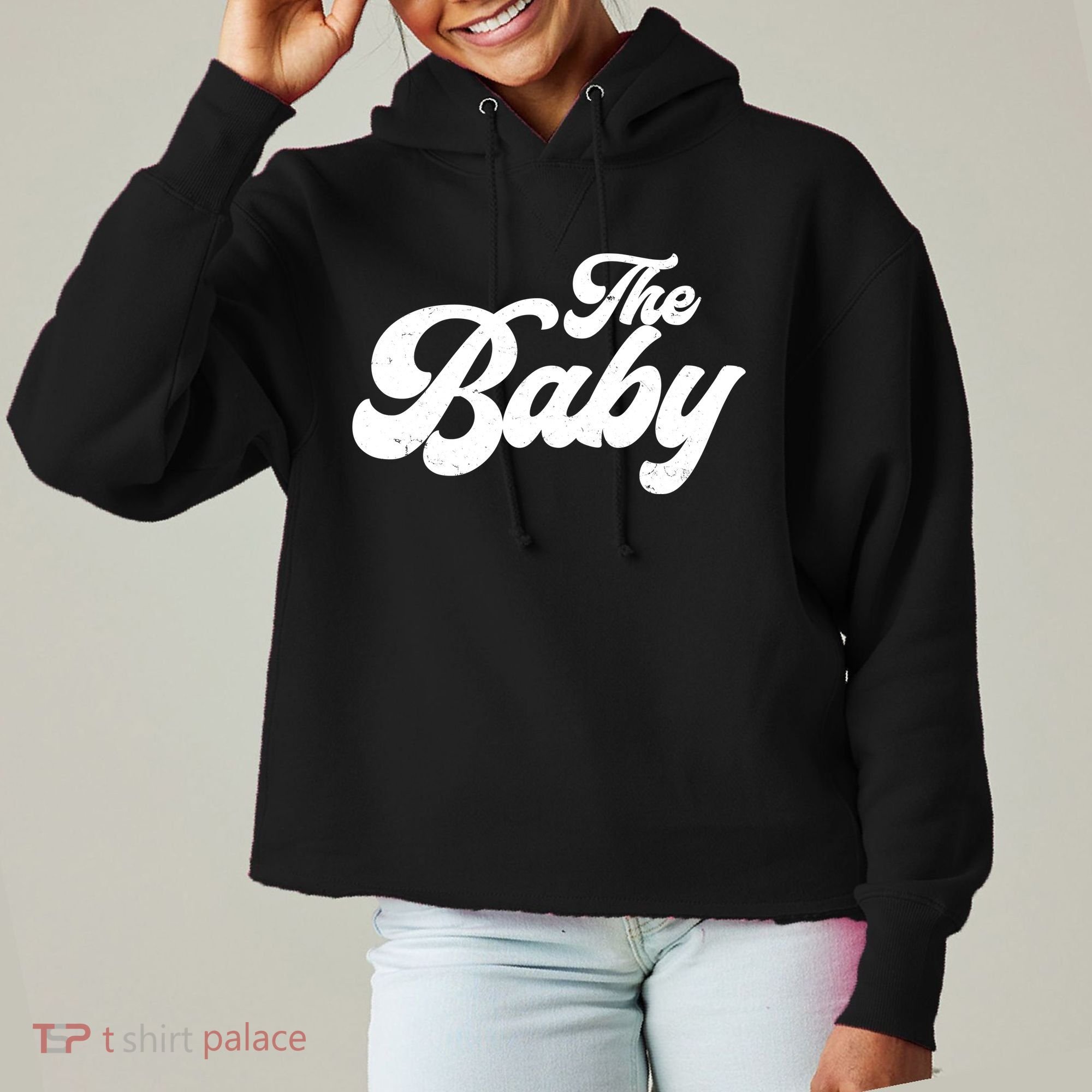 Retro The Baby Matching Family Ladies Heavyweight Boxy Pullover Hoodie