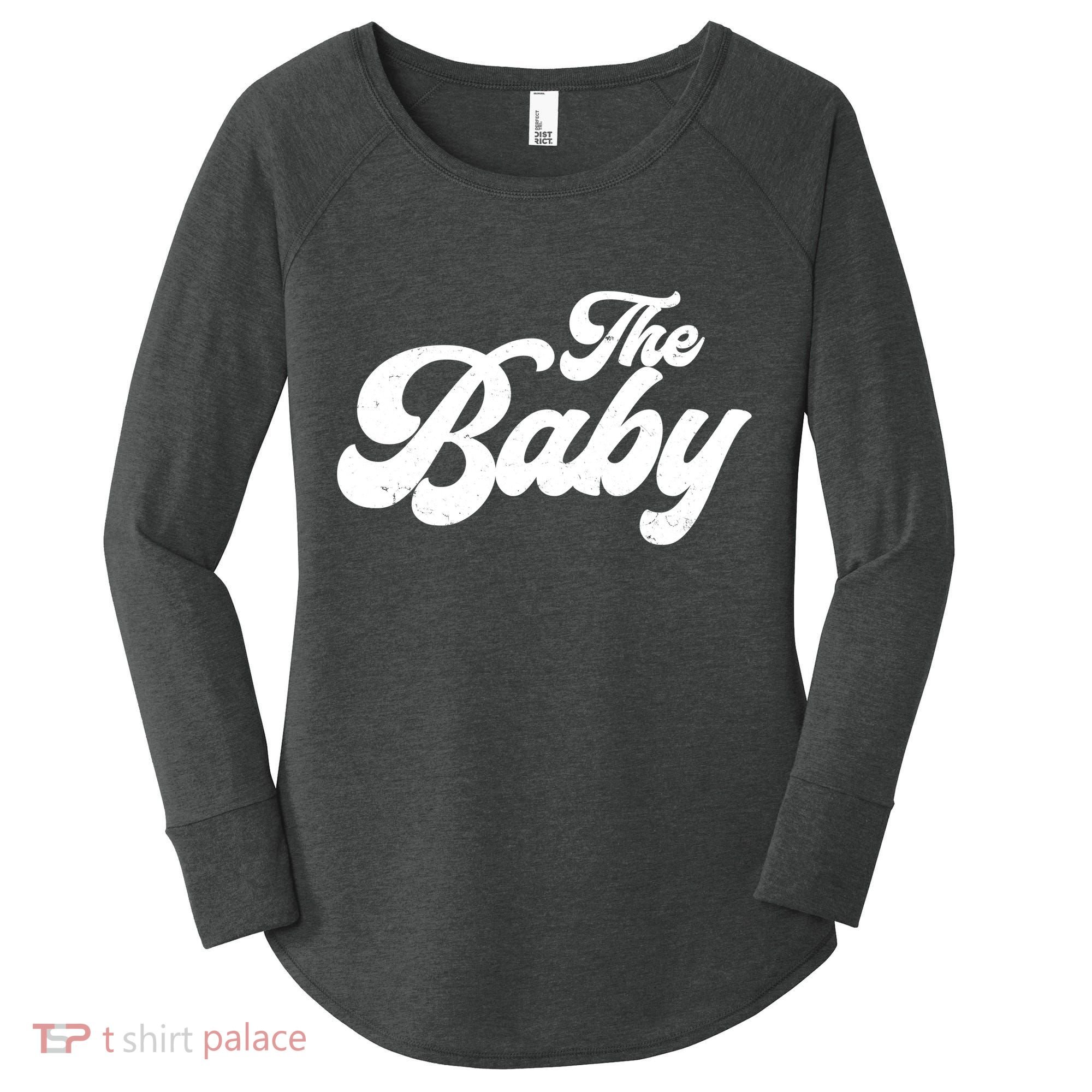 Retro The Baby Matching Family Women's Perfect Tri Tunic Long Sleeve Shirt
