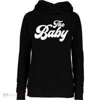 Retro The Baby Matching Family Womens Funnel Neck Pullover Hood thumb 0