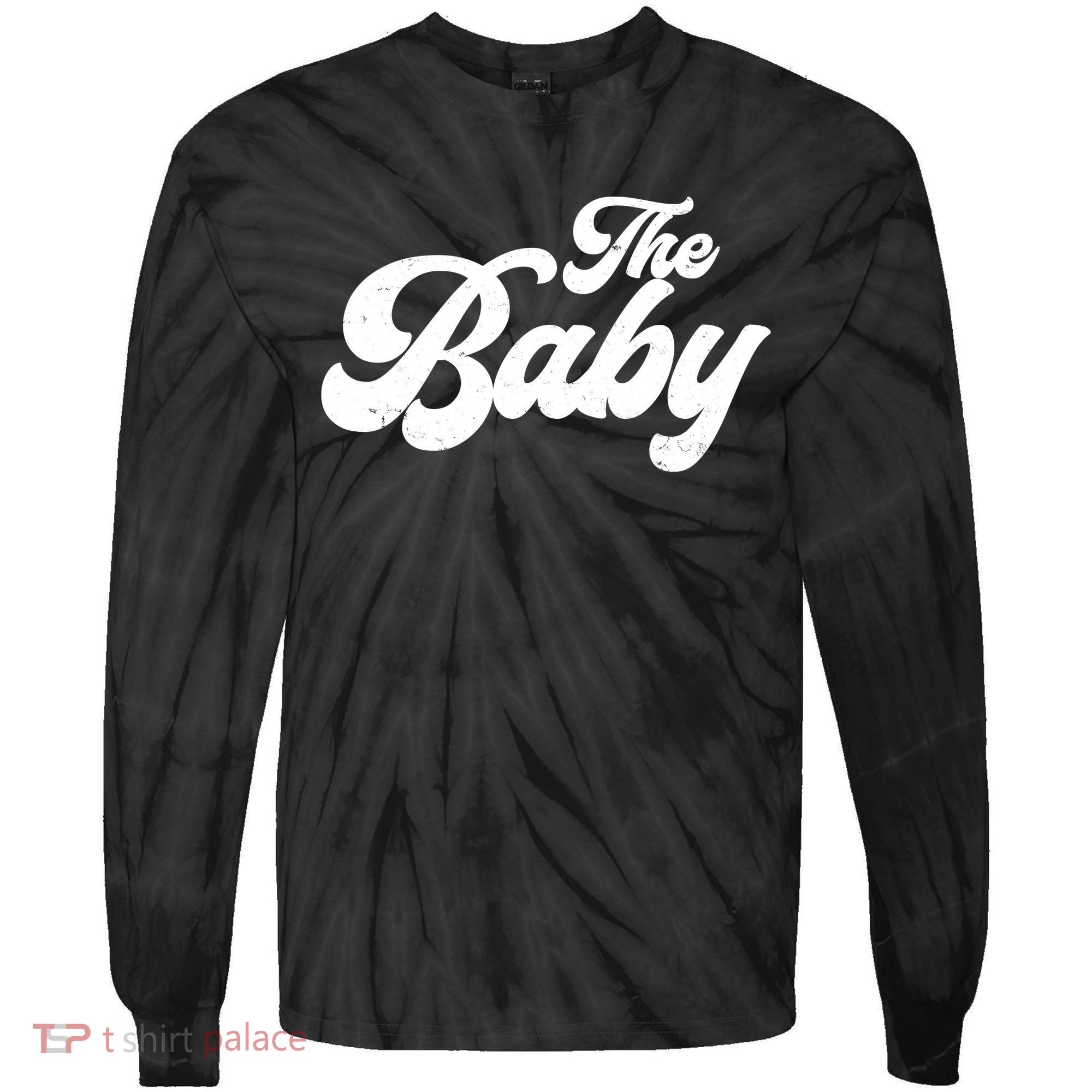 Retro The Baby Matching Family Tie-Dye Long Sleeve Shirt