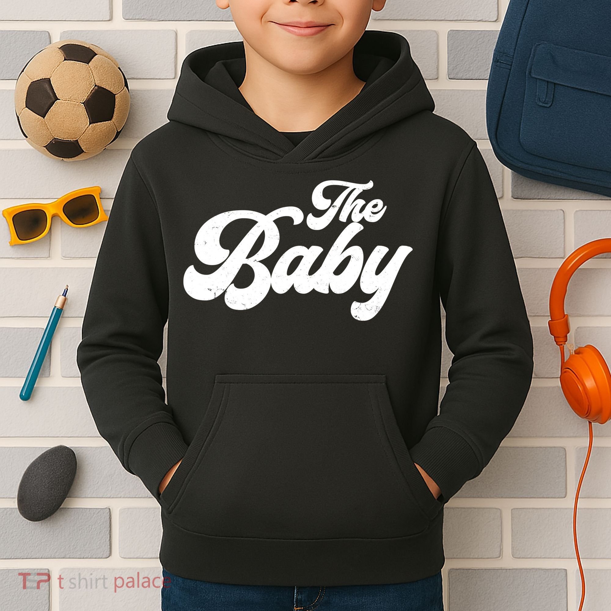 Retro The Baby Matching Family Kids Hoodie