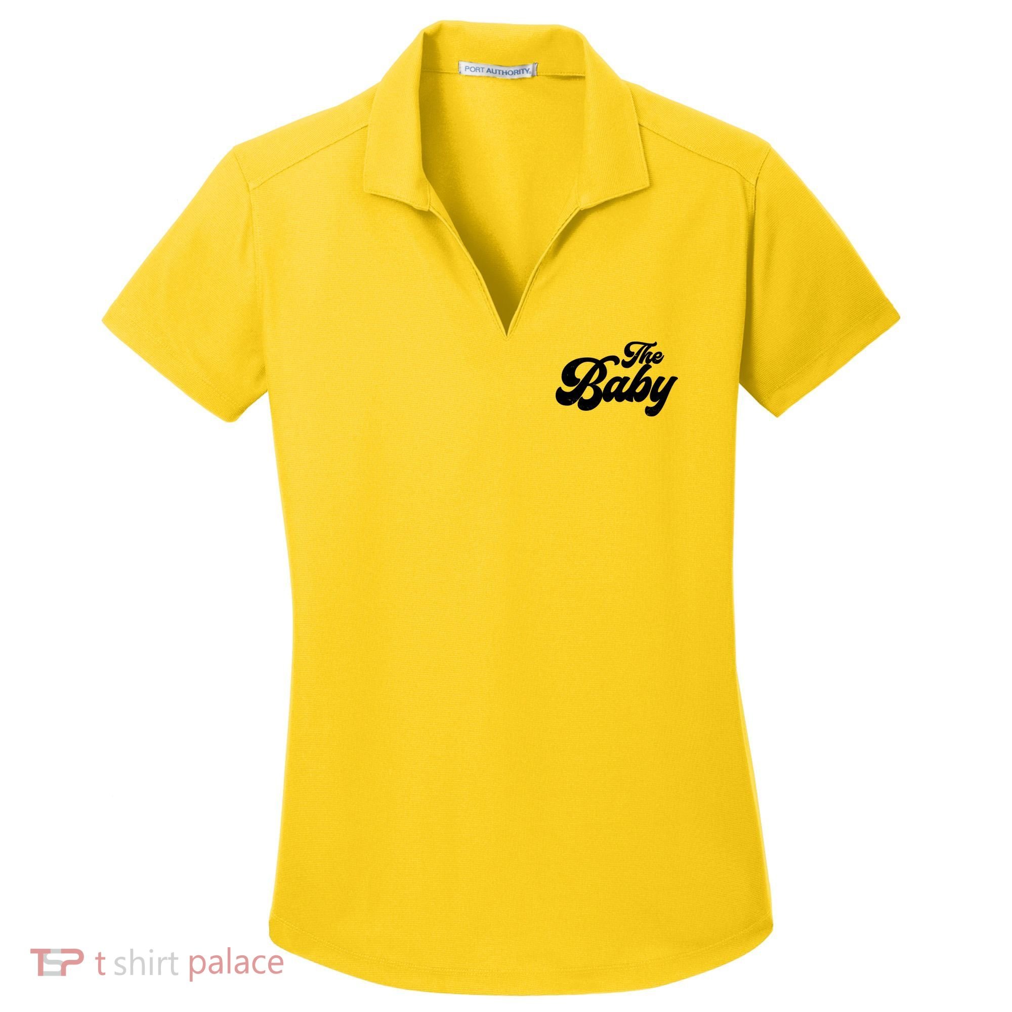 Retro The Baby Matching Family Women's Dry Zone Grid Polo
