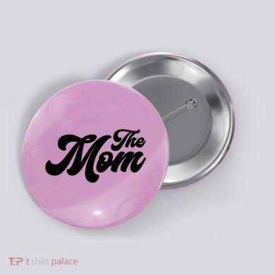 Retro The Mom Matching Family Button