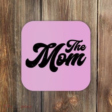 Retro The Mom Matching Family Coaster