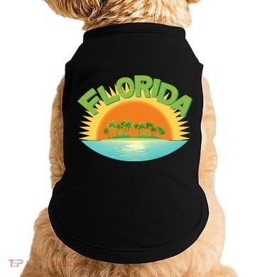 Retro Tropical Florida Coastline  Doggie Tank