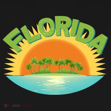Retro Tropical Florida Coastline  USA-Made Doggie Bandana
