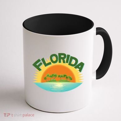 Retro Tropical Florida Coastline  Coffee Mug back