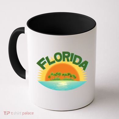 Retro Tropical Florida Coastline  Coffee Mug