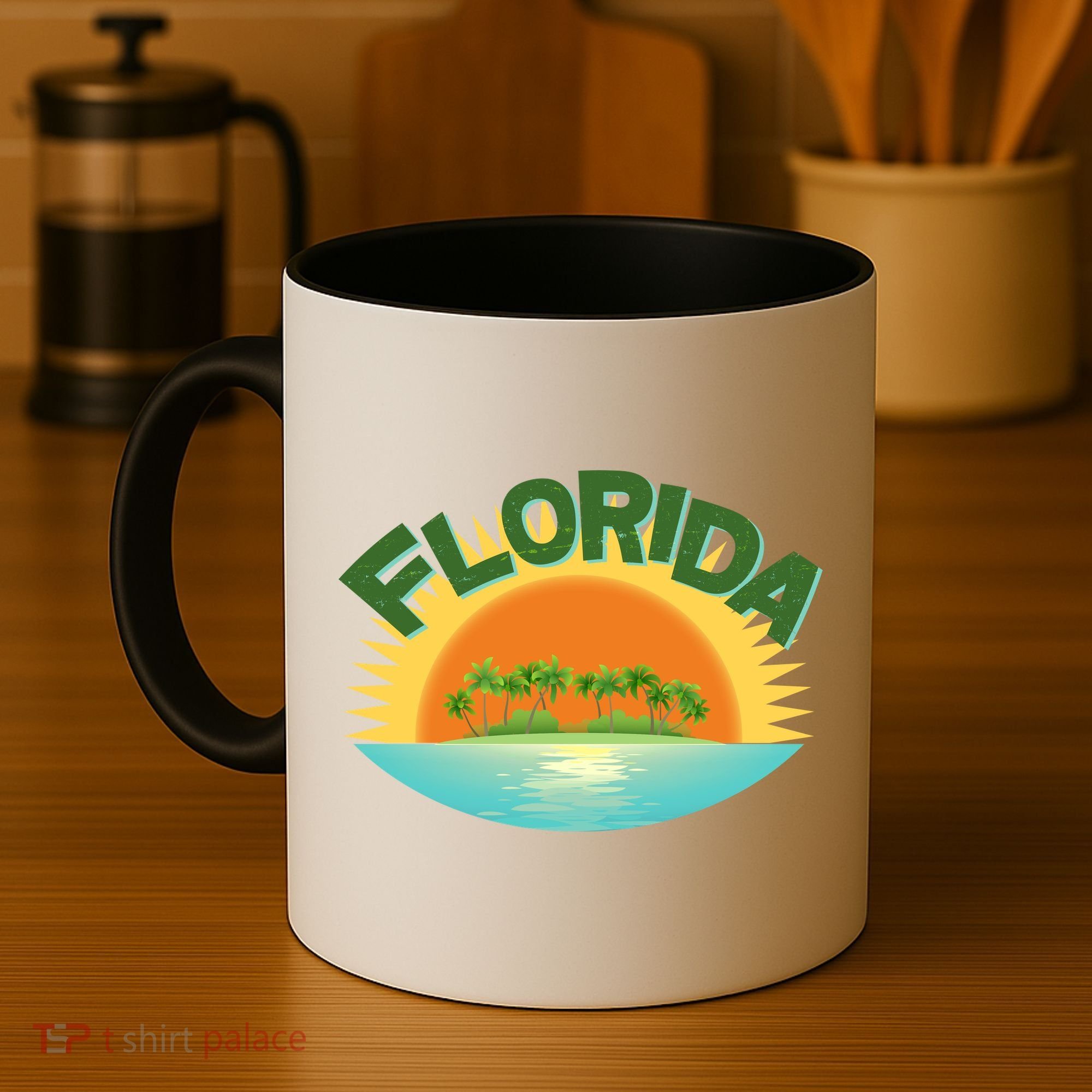 Retro Tropical Florida Coastline  Coffee Mug