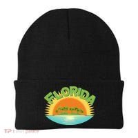 Retro Tropical Florida Coastline  Beanie thumb 0
