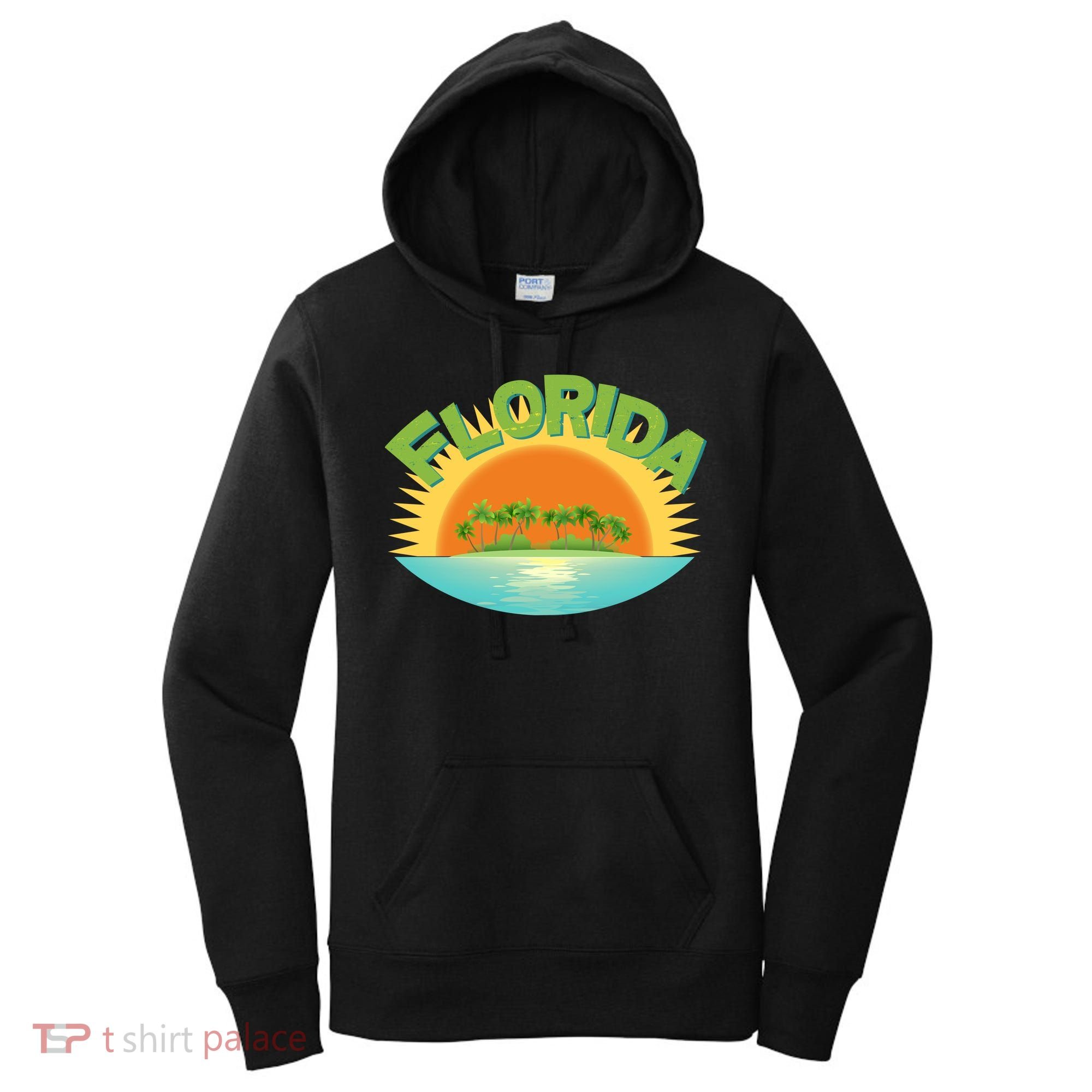Retro Tropical Florida Coastline  Women's Hoodie
