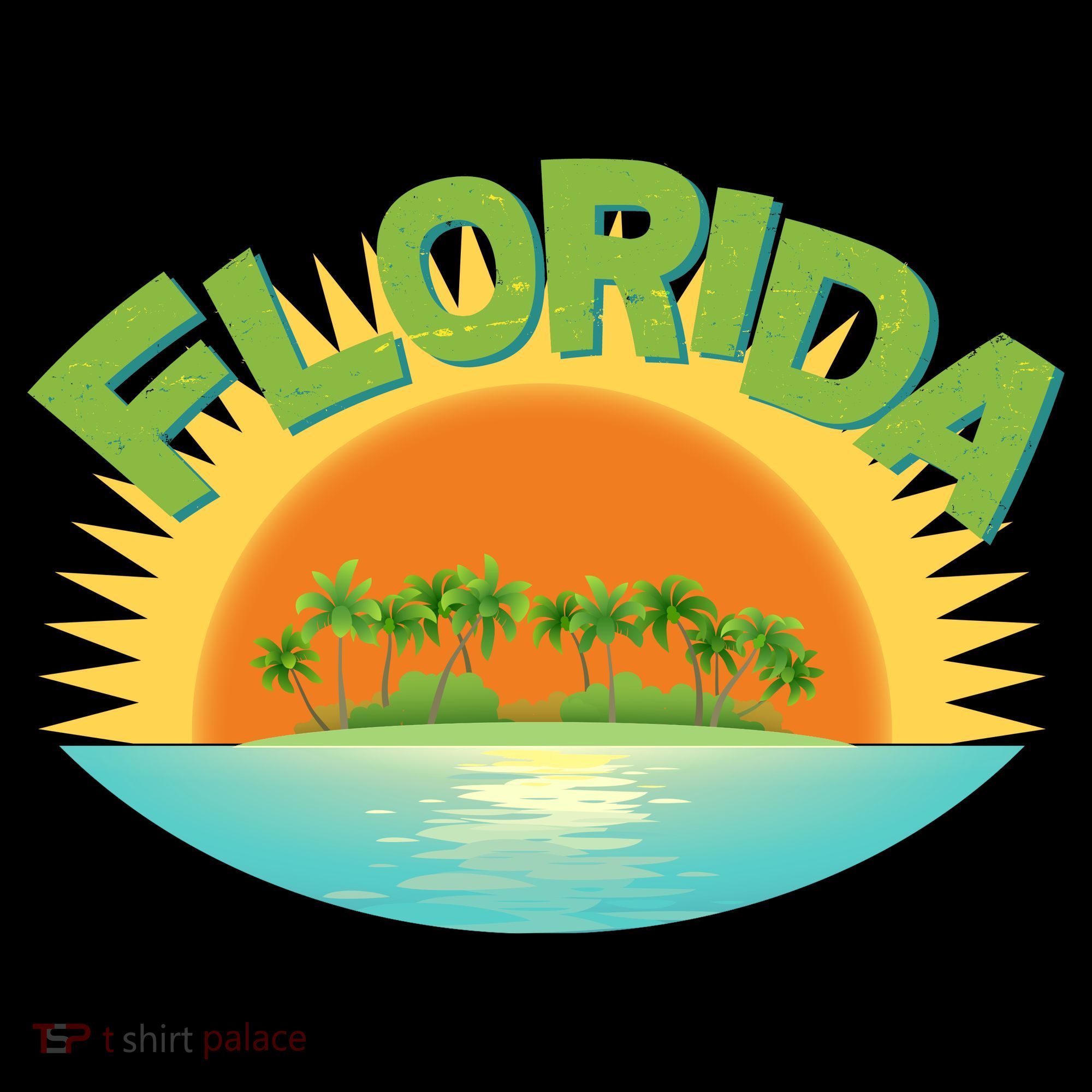 Retro Tropical Florida Coastline  Women's Hoodie