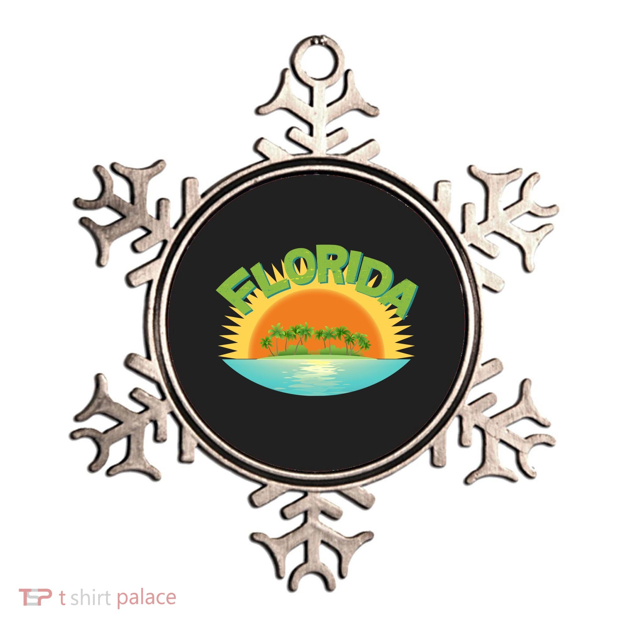 Retro Tropical Florida Coastline  Ornament