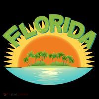Retro Tropical Florida Coastline  Ornament thumb 1