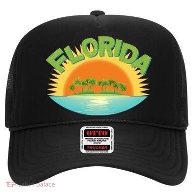 Retro Tropical Florida Coastline  Hat