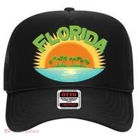 Retro Tropical Florida Coastline  Hat thumb 0